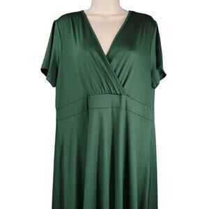 New Rose She Plus size Dress 2X  Green Minimalist Slip Flare Boho Casual Nwt